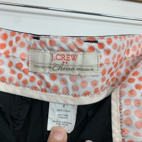 J. Crew Broken-In Chino Cotton Black Shorts Size 2 - Picture 2 of 8